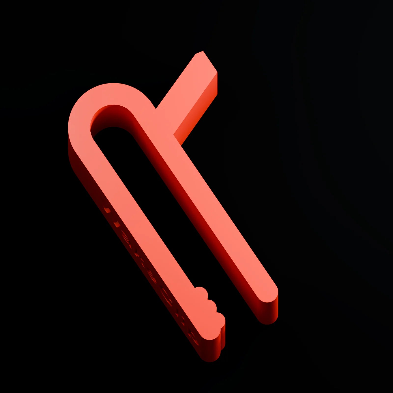 Das originale rote WakeClip V40 Modell im Profil vor dunklem Hintergrund